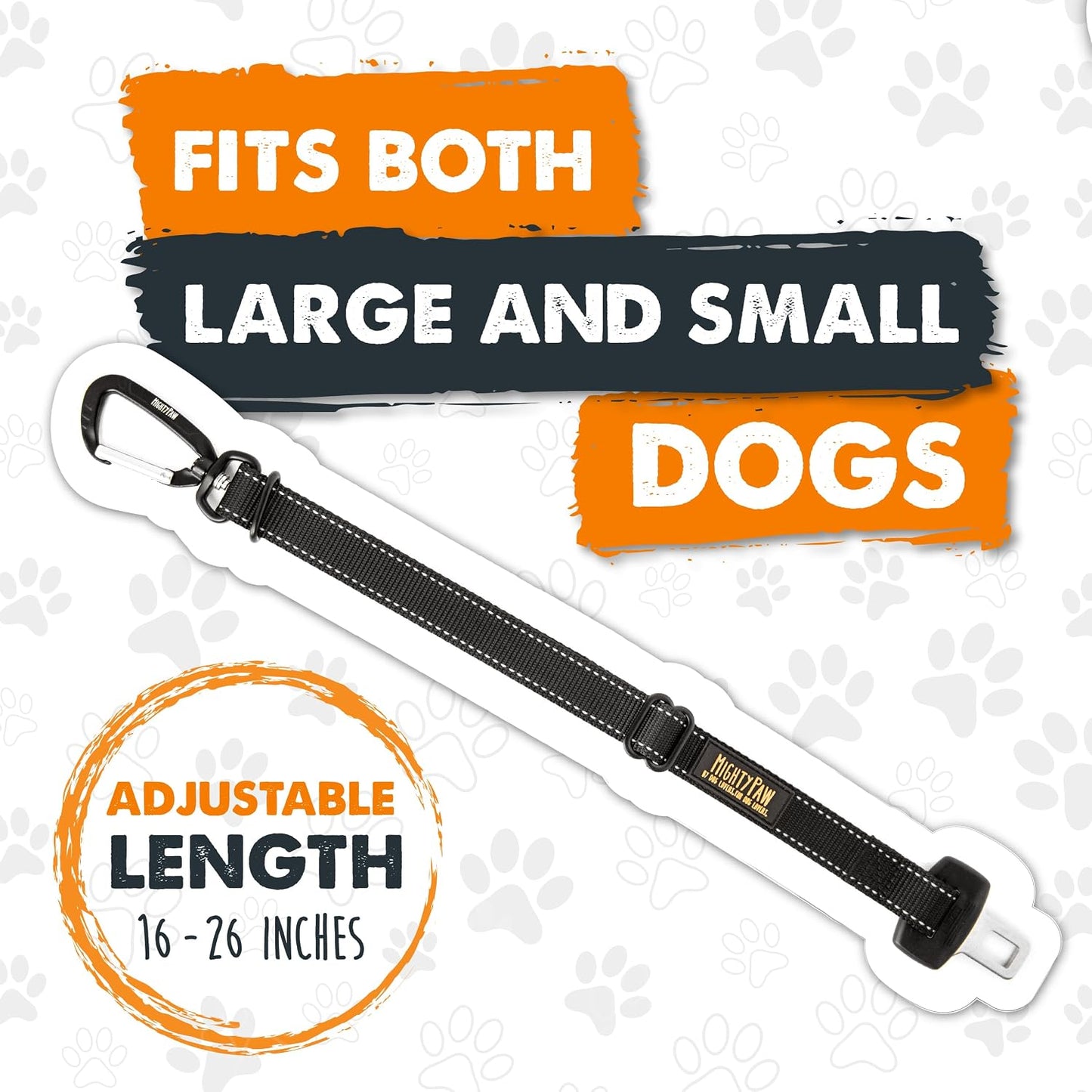 Dog Car Seat Belt - Universal Pet Safety Restraint Made with Durable Seatbelt Material, All-Metal Hardware, Adjustable Length Strap, Exceeds Safety Standards, Keeps Your Dog Secure (Black)