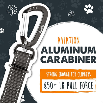 Dog Car Seat Belt - Universal Pet Safety Restraint Made with Durable Seatbelt Material, All-Metal Hardware, Adjustable Length Strap, Exceeds Safety Standards, Keeps Your Dog Secure (Black)