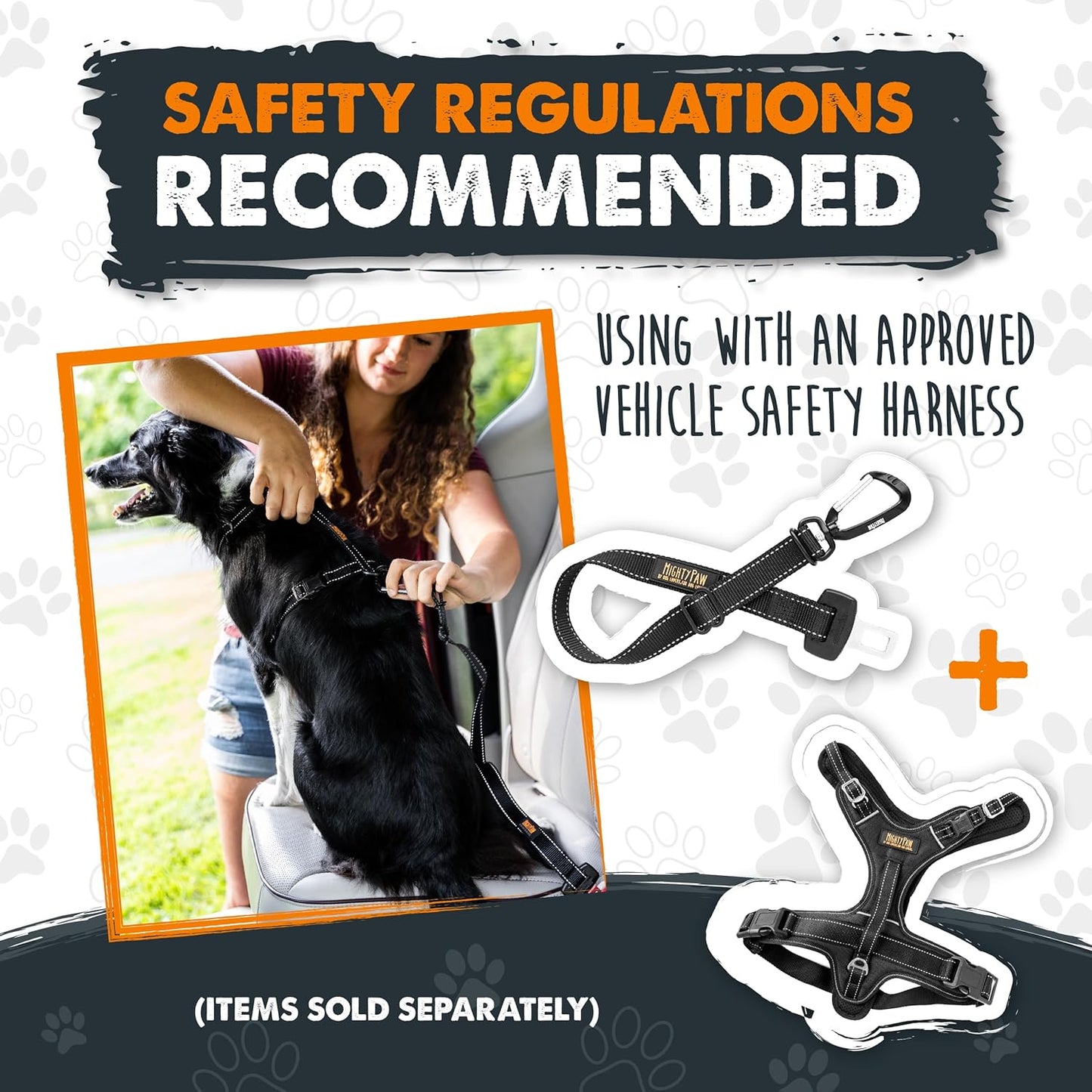 Dog Car Seat Belt - Universal Pet Safety Restraint Made with Durable Seatbelt Material, All-Metal Hardware, Adjustable Length Strap, Exceeds Safety Standards, Keeps Your Dog Secure (Black)