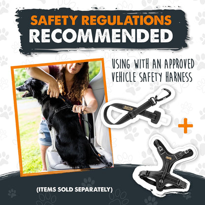 Dog Car Seat Belt - Universal Pet Safety Restraint Made with Durable Seatbelt Material, All-Metal Hardware, Adjustable Length Strap, Exceeds Safety Standards, Keeps Your Dog Secure (Black)