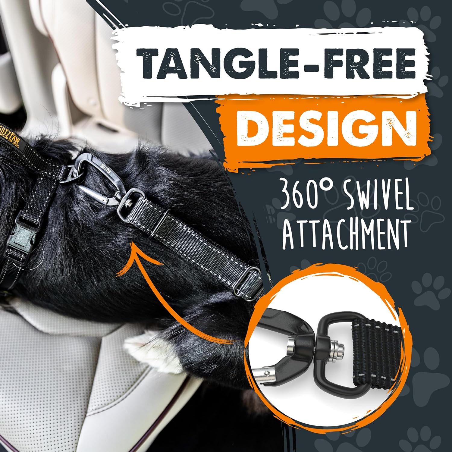 Dog Car Seat Belt - Universal Pet Safety Restraint Made with Durable Seatbelt Material, All-Metal Hardware, Adjustable Length Strap, Exceeds Safety Standards, Keeps Your Dog Secure (Black)